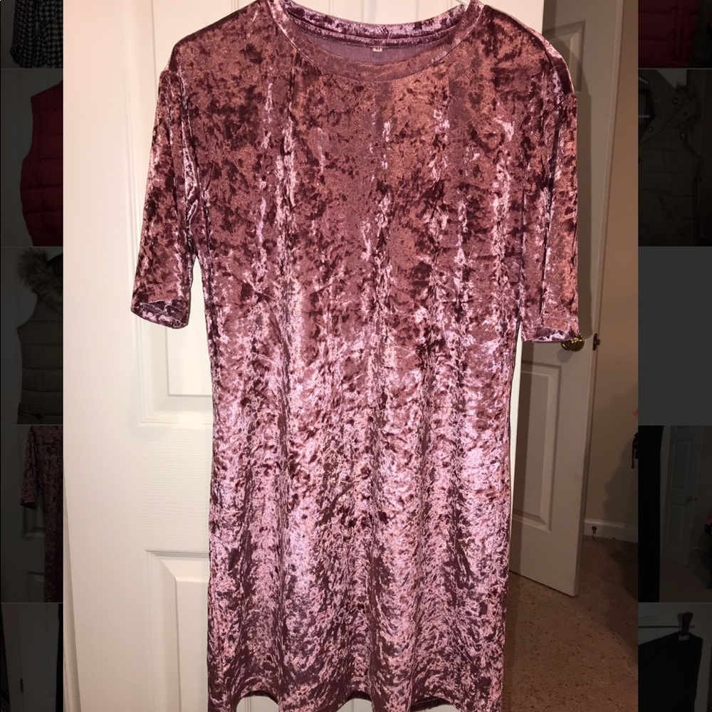 Velour tee shirt dress